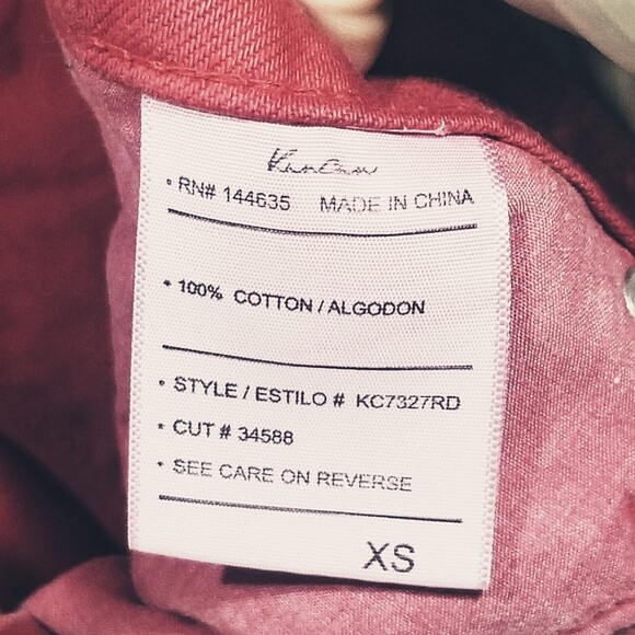 KanCan Womens XS Distressed Red Denim Shorts 3" Inseam - Picture 6 of 9